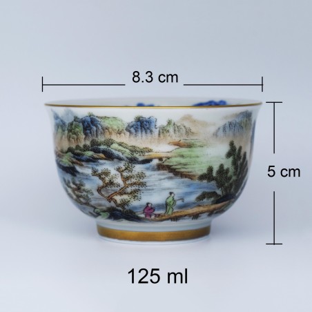 Landscape painting porcelain teacup