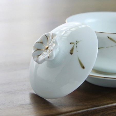 Hand-painted teacup with teacup pattern