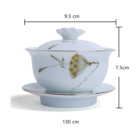 Hand-painted teacup with teacup pattern