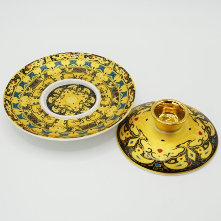 Hand-painted totem pattern porcelain teacup