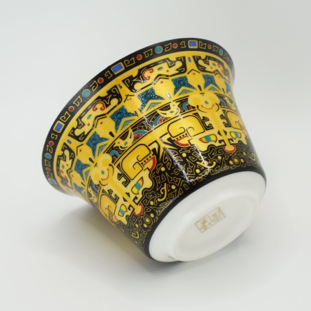 Hand-painted totem pattern porcelain teacup