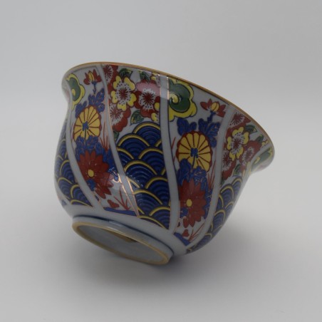 Hand-painted floral cover with saucer and cover