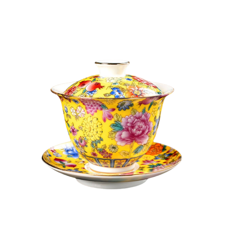 Antique enamel teacup