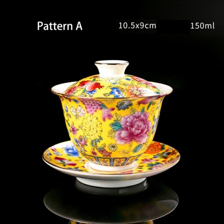 Antique enamel teacup