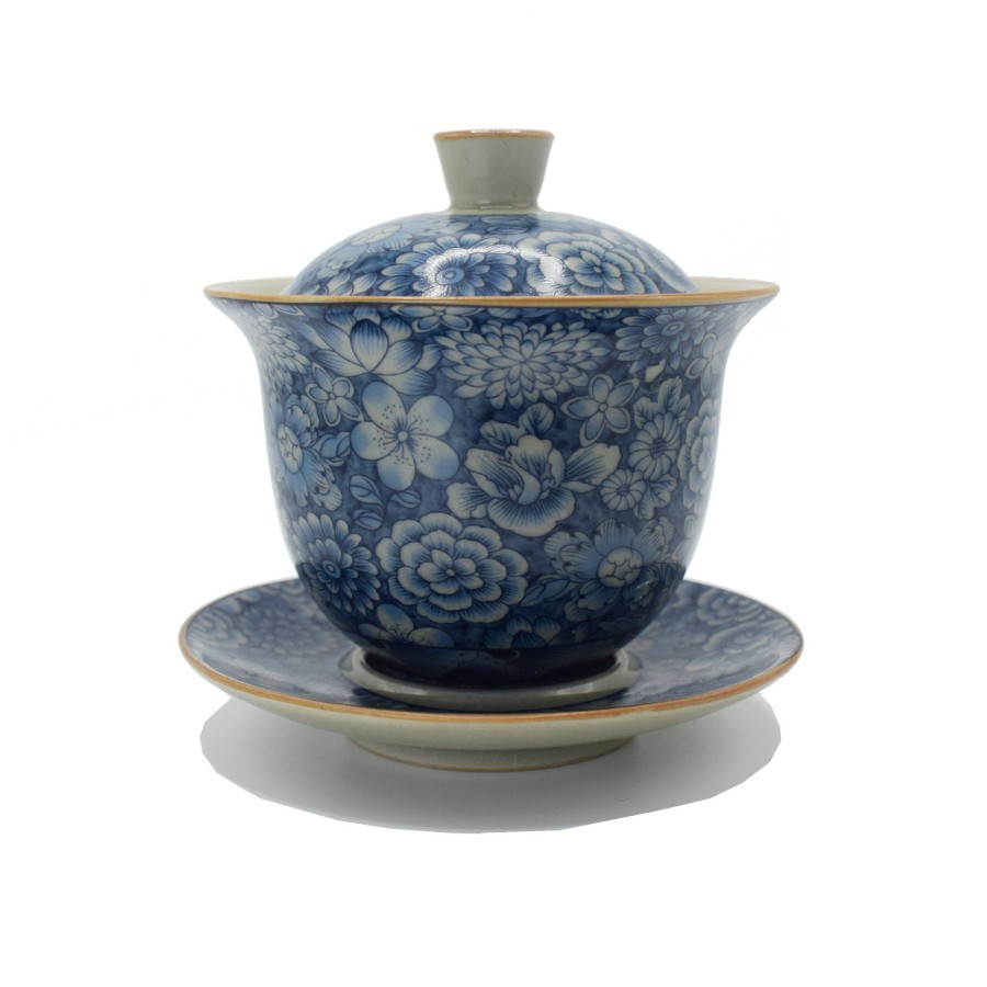 Crackle Glaze Floral Pattern Teacup