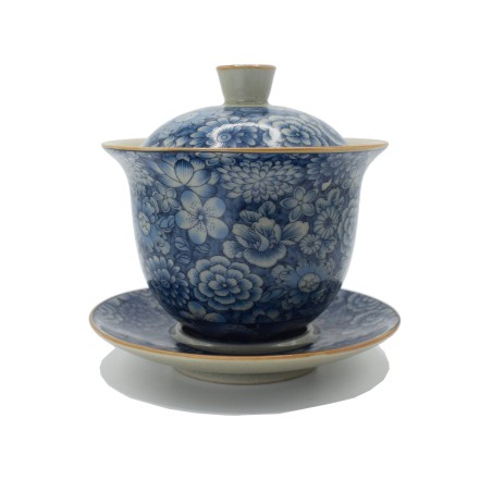 Crackle Glaze Floral Pattern Teacup