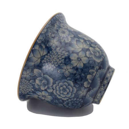 Crackle Glaze Floral Pattern Teacup