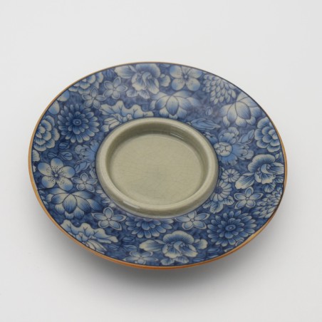 Crackle Glaze Floral Pattern Teacup