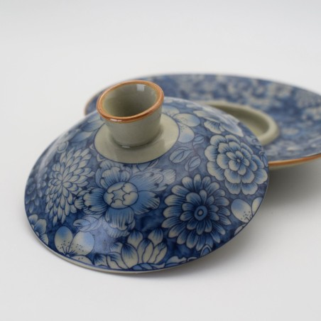 Crackle Glaze Floral Pattern Teacup