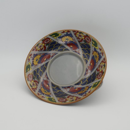 Hand-painted floral cover with saucer and cover