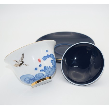 Hand-painted relief pattern teacup