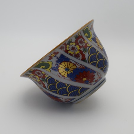 Hand-painted floral cover with saucer and cover