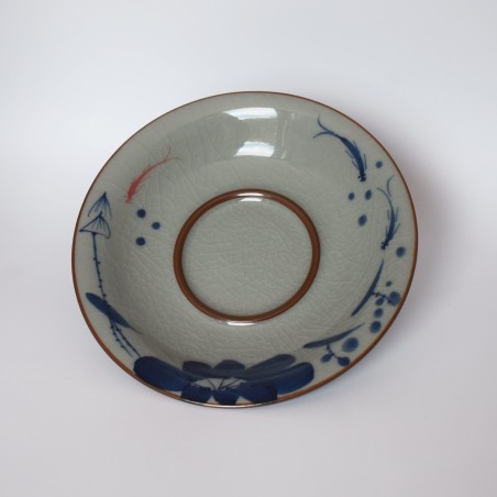 Hand-painted lotus and fish pattern teacup