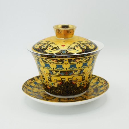 Hand-painted totem pattern porcelain teacup