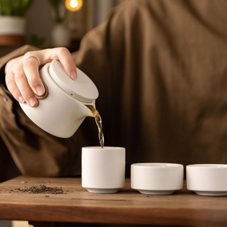 Minimalist Portable Ceramic Travel Tea Set