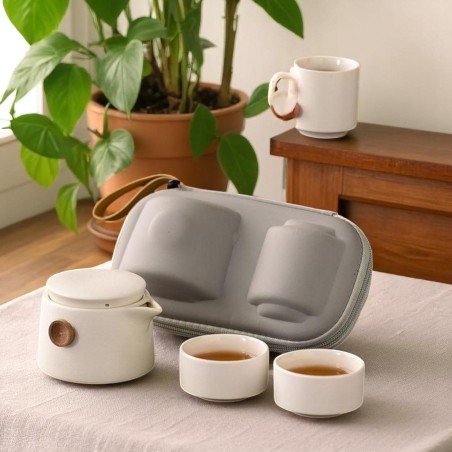 Minimalist Portable Ceramic Travel Tea Set