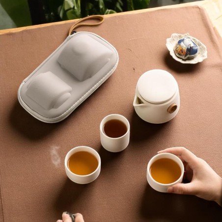 Minimalist Portable Ceramic Travel Tea Set