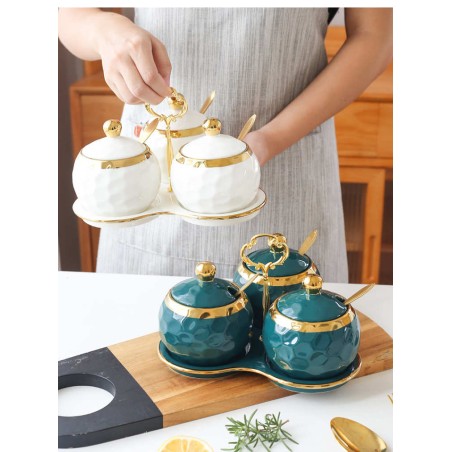 Elegant multi-colored ceramic mug set