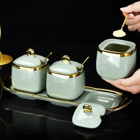 Modern green ceramic set