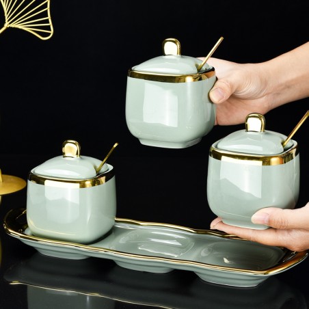 Modern green ceramic set