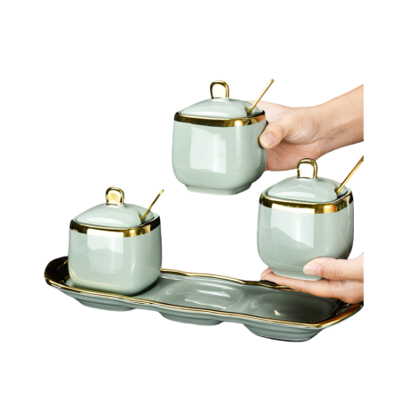 Modern green ceramic set