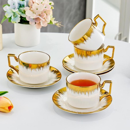 Luxurious white porcelain coffee cup