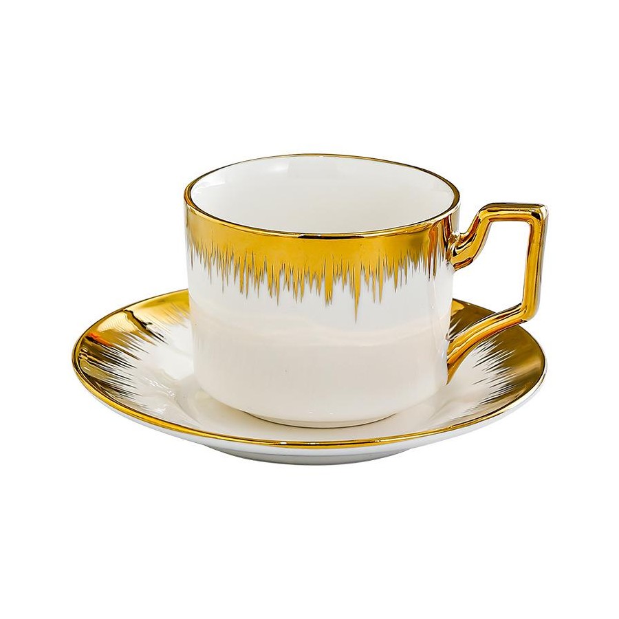 Luxurious white porcelain coffee cup