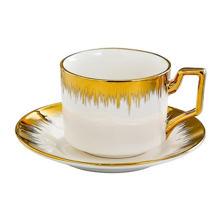 Luxurious white porcelain coffee cup
