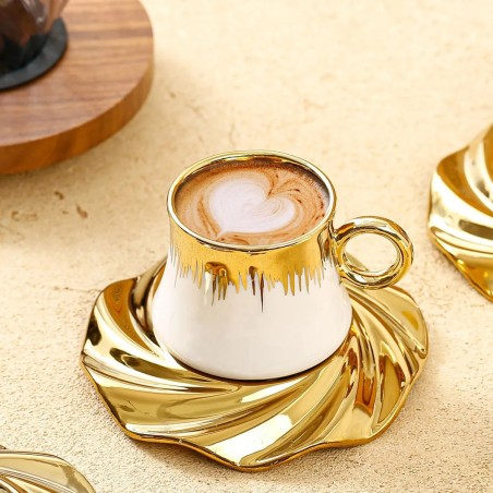Unique white porcelain coffee cup