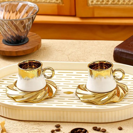 Unique white porcelain coffee cup