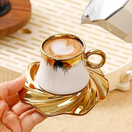 Unique white porcelain coffee cup