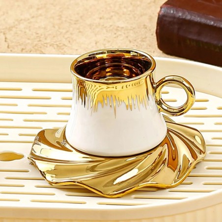 Unique white porcelain coffee cup