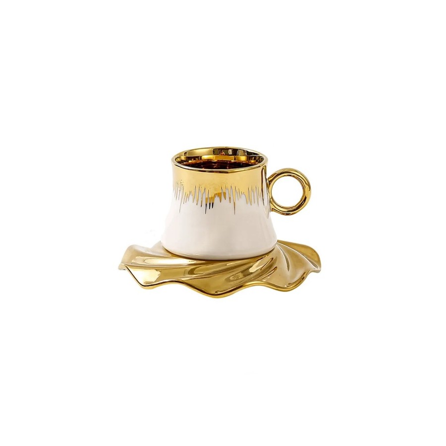 Unique white porcelain coffee cup