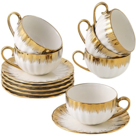 White porcelain coffee cup and saucer