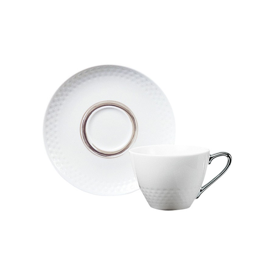 Modern textured coffee cup and saucer