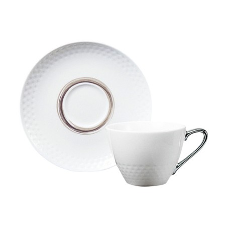 Modern textured coffee cup and saucer