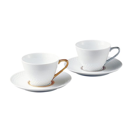 Modern textured coffee cup and saucer