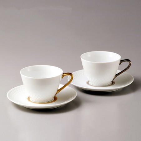Modern textured coffee cup and saucer