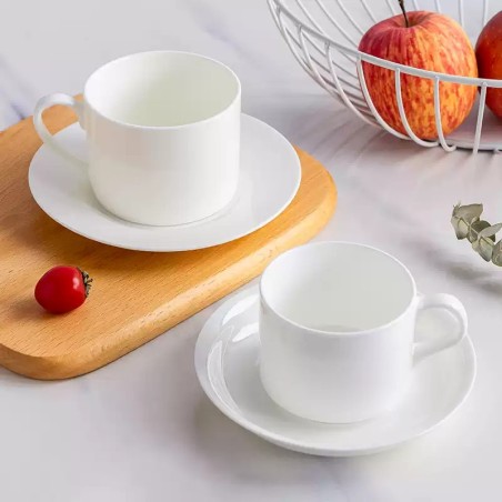 Simple coffee cup and saucer set