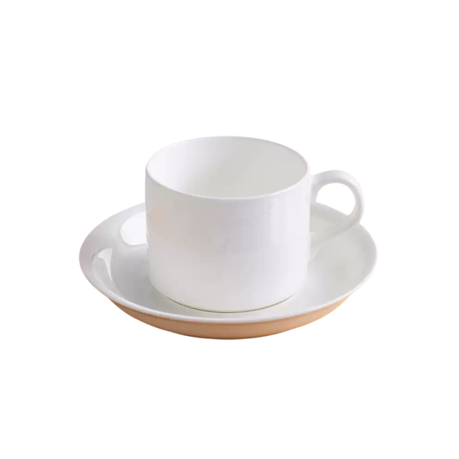 Simple coffee cup and saucer set