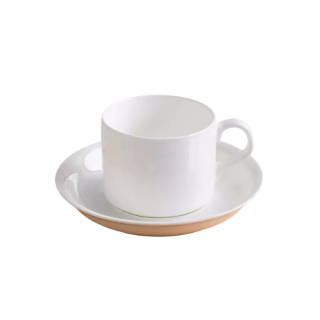 Simple coffee cup and saucer set