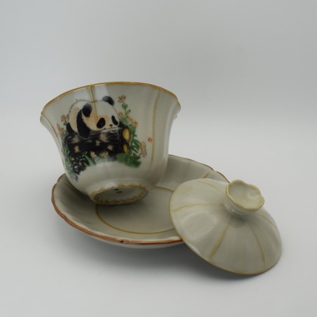 Ice crack cute panda teacup