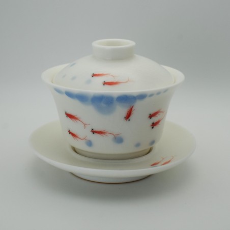 Ice crack hand-painted shrimp teacup
