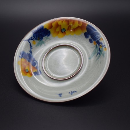 Hand-painted Peony Ice Crack Teacup and Lid Bowl
