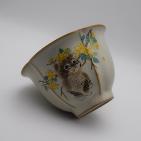 Love Cat Gaiwan Teacup with Tea Tray and Lid