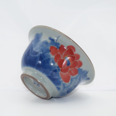 Hand-painted goldfish ice crack teacup