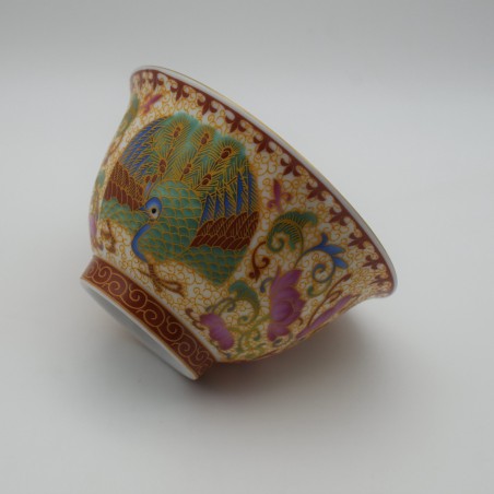Dragon, Phoenix and Peacock Flower Enamel Covered Bowl Teacup