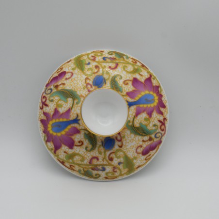 Dragon, Phoenix and Peacock Flower Enamel Covered Bowl Teacup