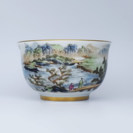 Landscape painting porcelain teacup