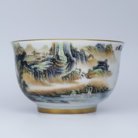 Landscape painting porcelain teacup